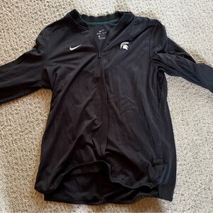 Nike Black and Green Dri-FIT Pullover